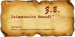 Zelmanovics Bennó névjegykártya